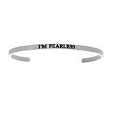 Intuitions Stainless Steel Iƒ??M FEARLESS Diamond Accent Cuff Bangle Bracelet fine designer jewelry for men and women